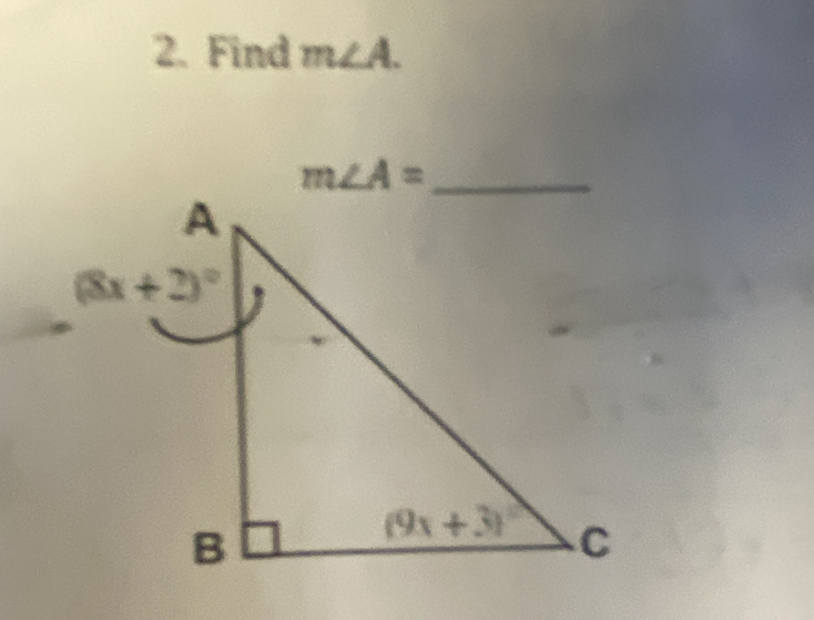 Find m∠ A.