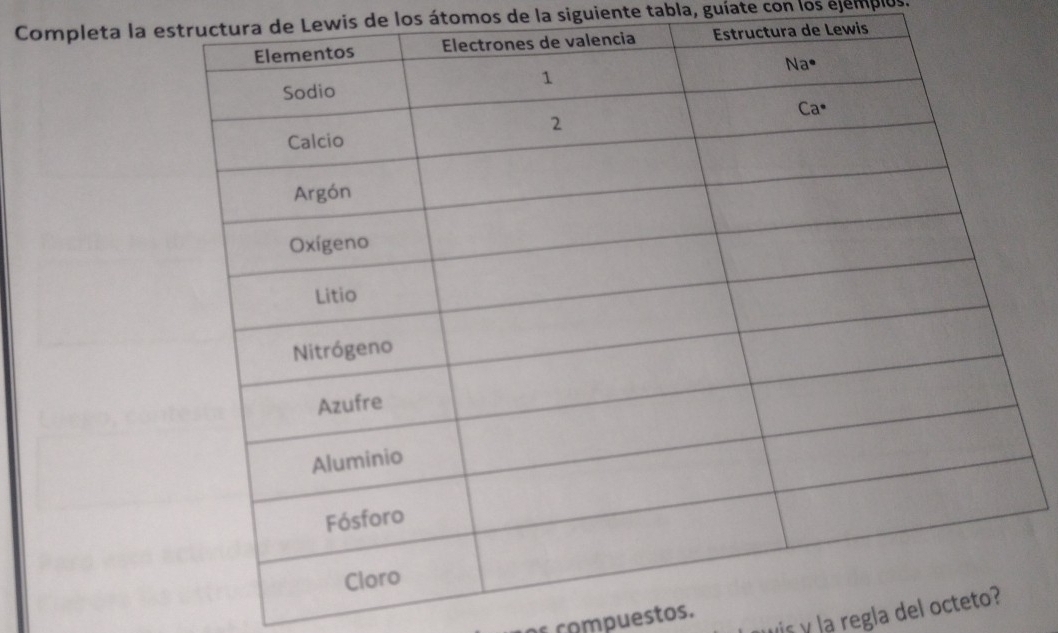 Resuelto:Completa la estructura de Lewis de los átomos de la siguiente ...