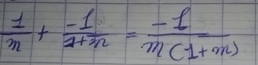  1/m + (-1)/2+3n = (-1)/m(1+m) 