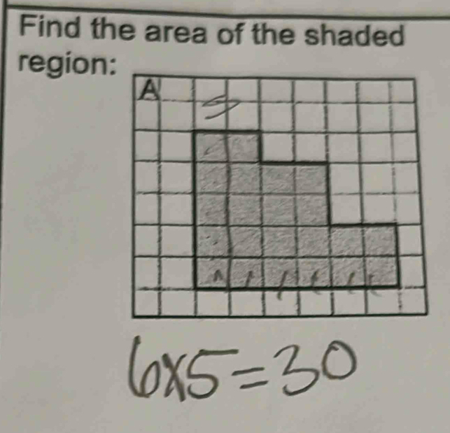 Find the area of the shaded 
region: