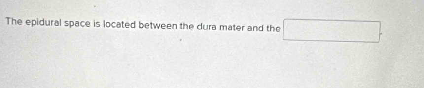 The epidural space is located between the dura mater and the □.