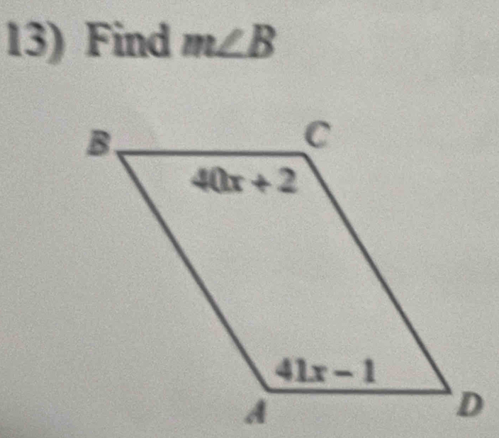 Find m∠ B