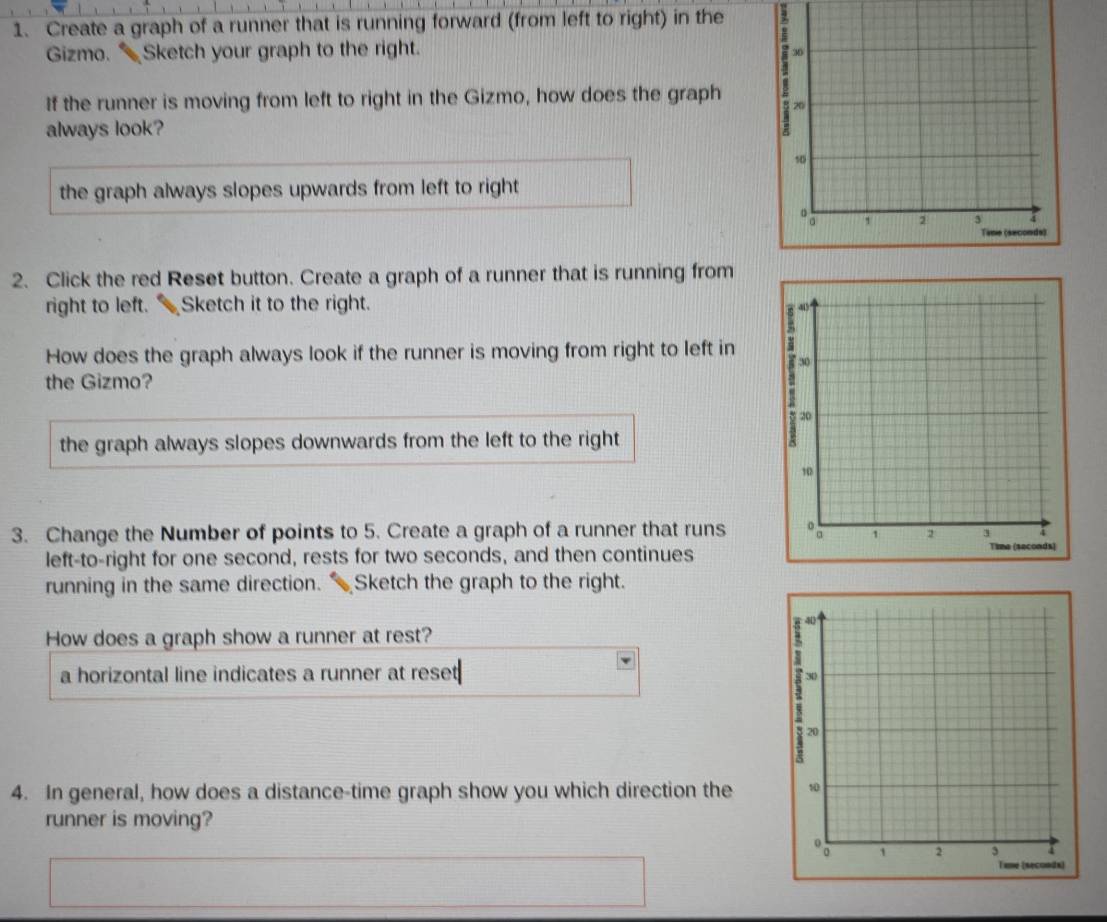 Solved: Create a graph of a runner that is running forward (from left ...