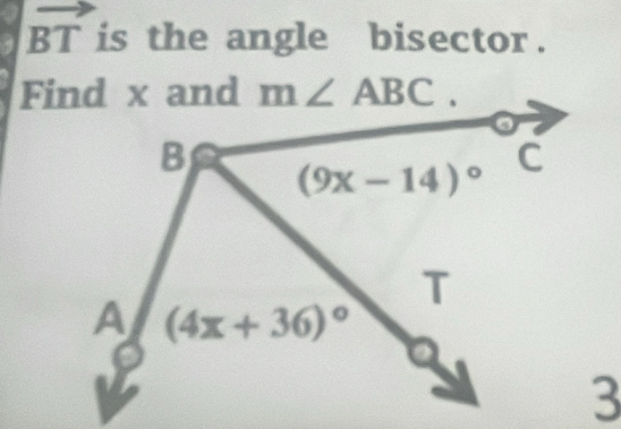 vector BT is the angle bisector .