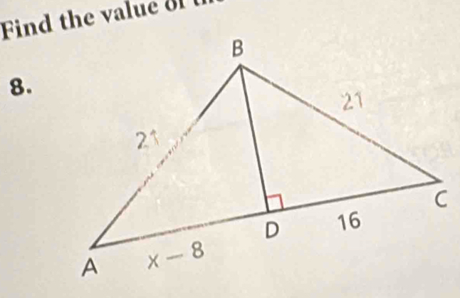 Find the va e   
8.