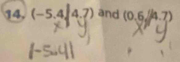 14, (-5.4|4.7) and (0.6,4.7)