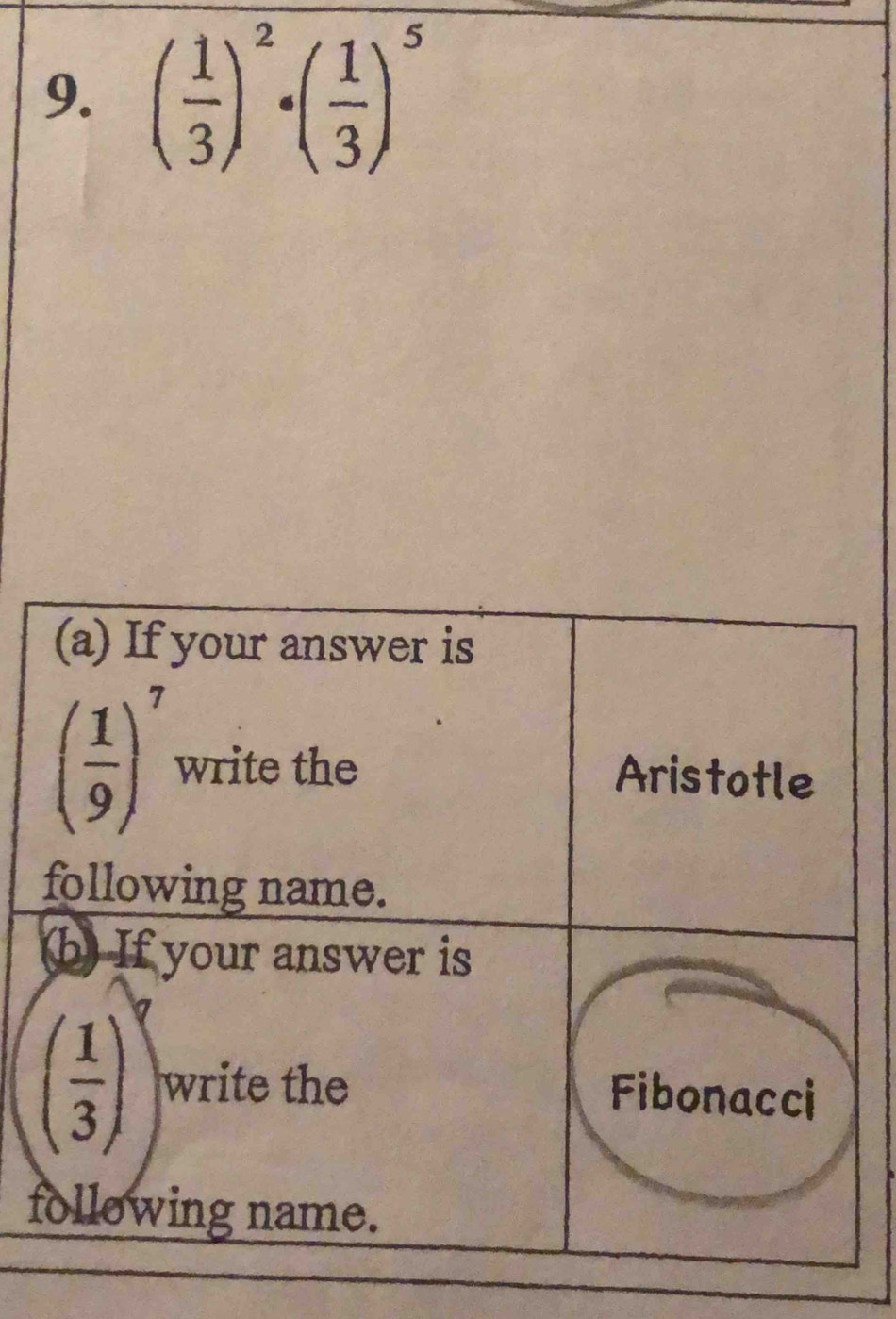 ( 1/3 )^2· ( 1/3 )^5
f