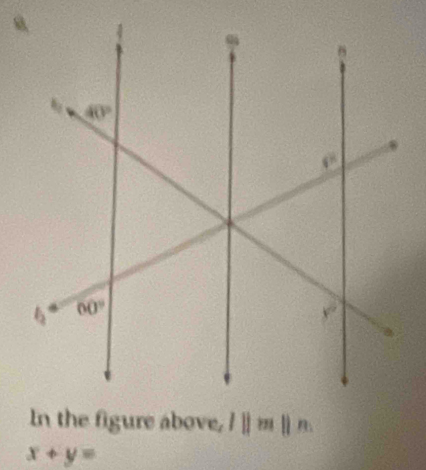 In the figure above, l||m||n
x+y=