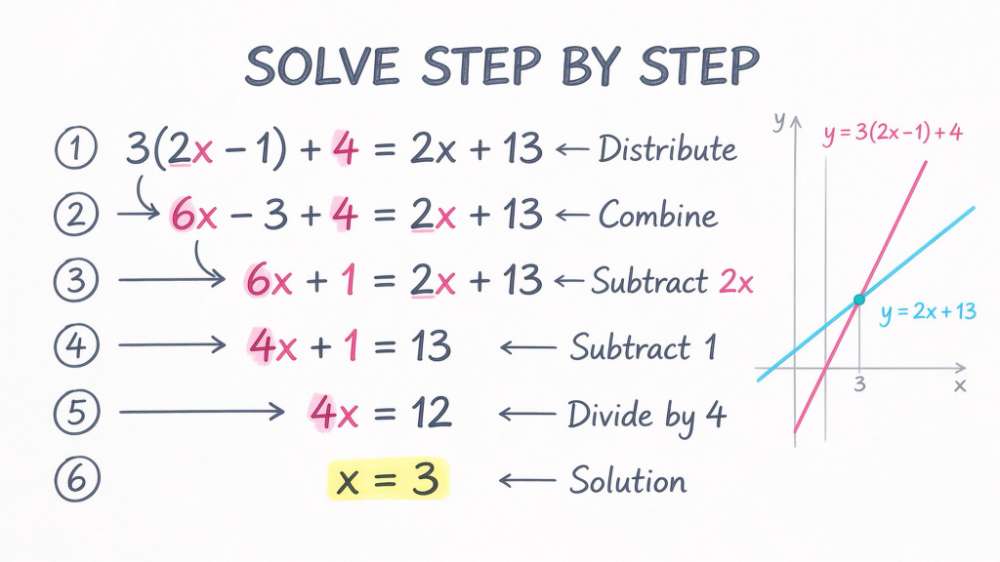 How to Solve a Linear Equation: Step-by-Step Guide with Examples | Gauth