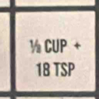 1/2CUP+
| B TSP