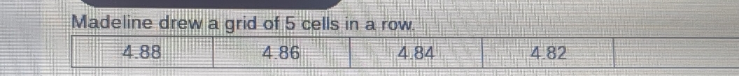 Madeline drew a grid of 5 cells in a row.