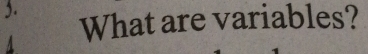 What are variables?