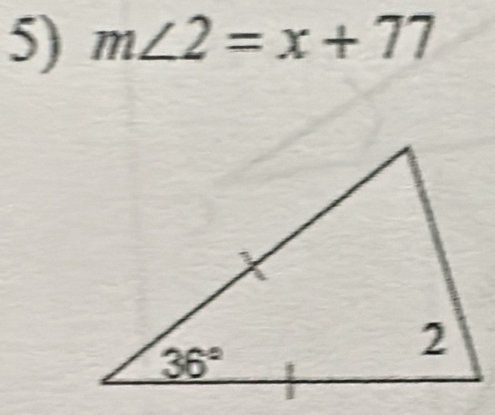 m∠ 2=x+77