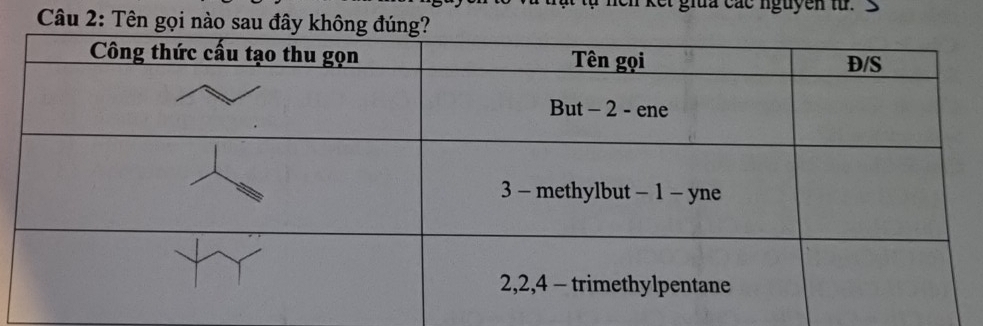 en kết giua các nguyễn từ 
Câu 2: Tên gọi nào sau đâ