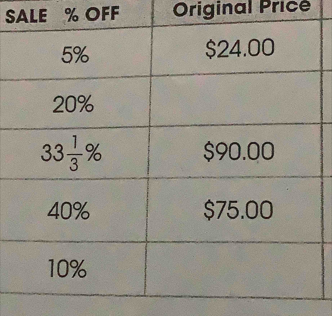 SALE % OFF Original Price