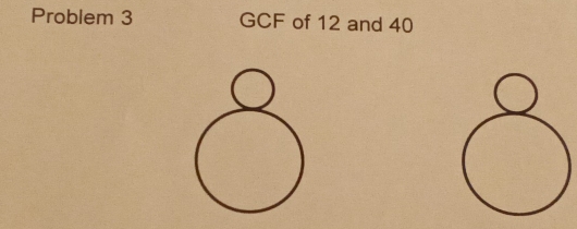 Problem 3 GCF of 12 and 40