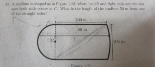 Solved: A stadium is shaped as in Figure 1.23, where its left and right ...
