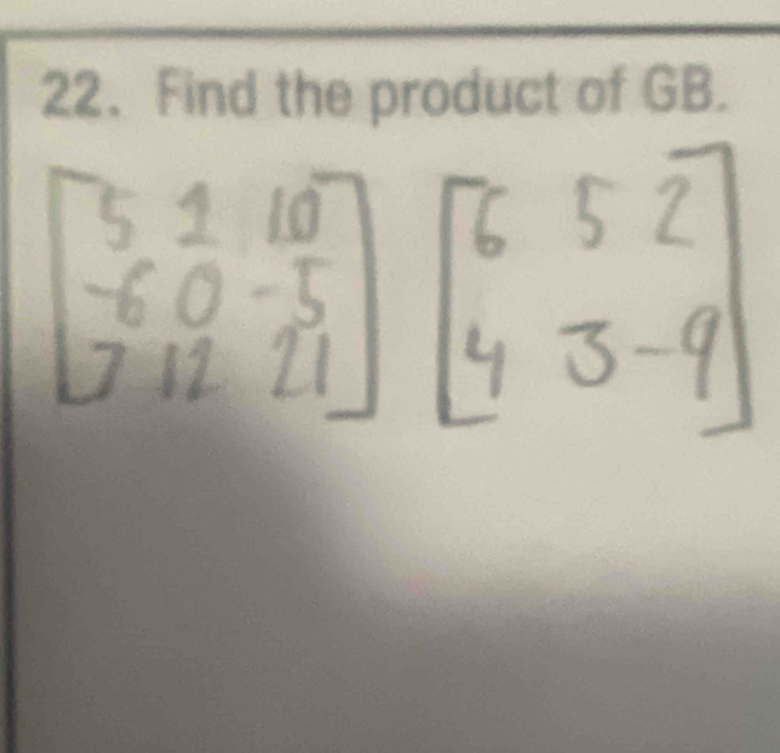 Find the product of GB.