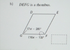 DEFG is a rhombus.
□ 