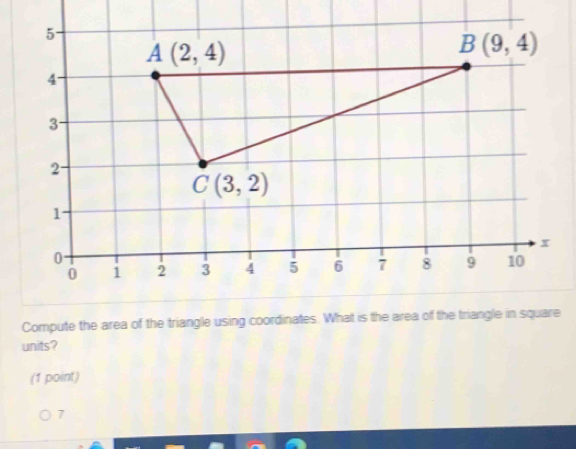 units?
(1 point)
7