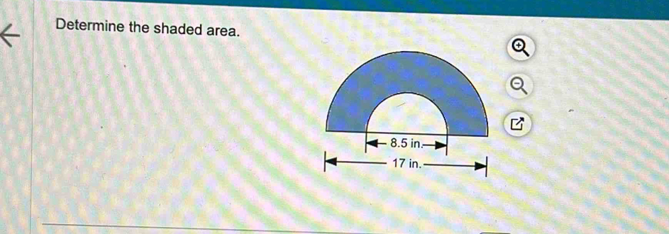 Determine the shaded area.