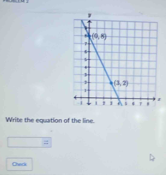 Write the equation of the line.
:;
Check