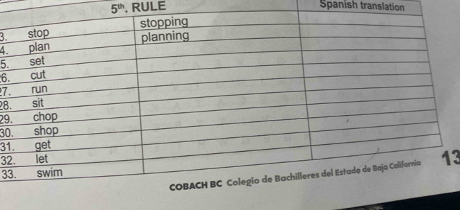 5^(th). RULE Spanish translation 
3. 
4. 
5. 
6
7
28
29
30
31
32
3
33