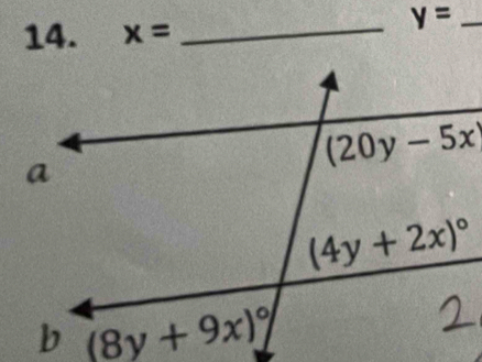 y=
14. x=
_