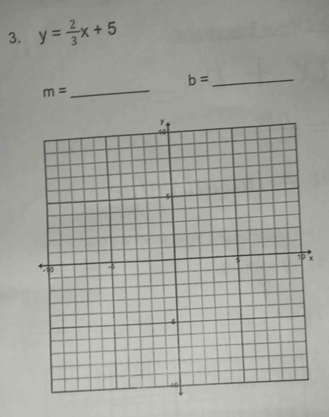 y= 2/3 x+5
_ b=
m=
_