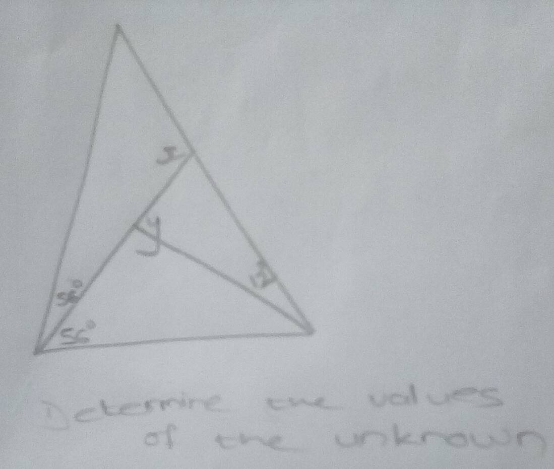 Determine the values
of the unkrown