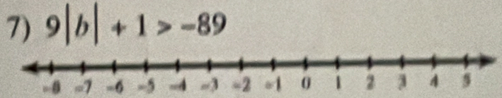 9|b|+1>-89
- 0 =1 -6 -5