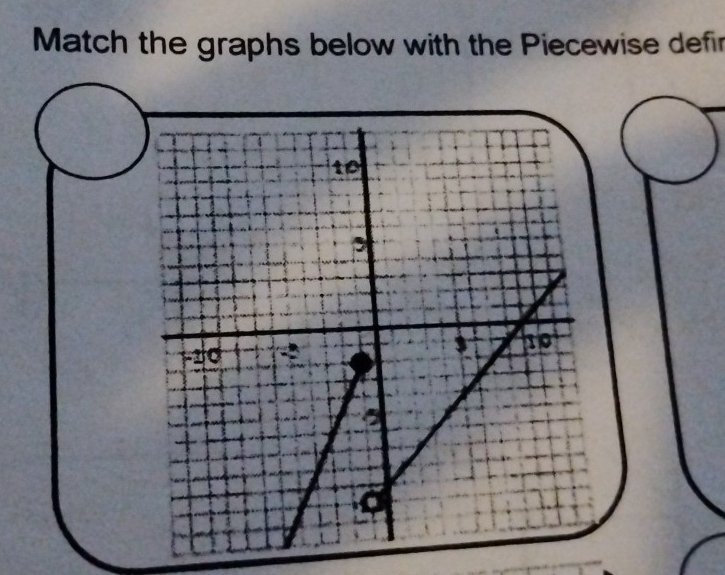 Match the graphs below with the Piecewise defir