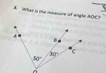 What is the measure of angle AOC?