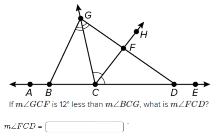 m∠ FCD=□°