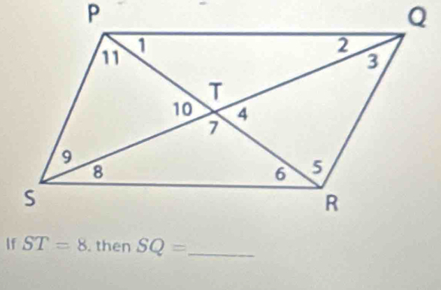 ST=8. then SQ= _