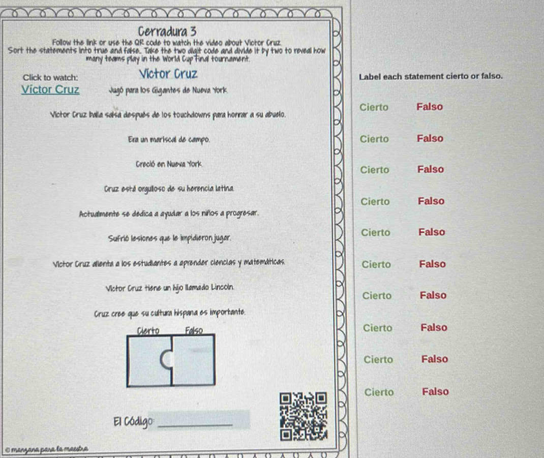 Solved: Cerradura 3 Follow the link or use the QR code to watch the ...