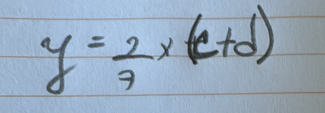 y= 2/3 x(c+d)