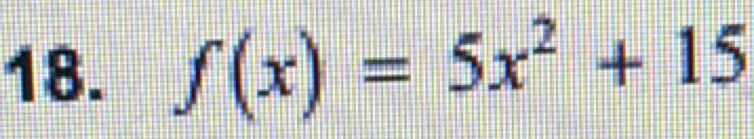 f(x)=5x^2+15