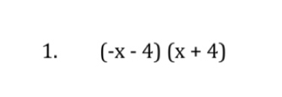 (-x-4)(x+4)