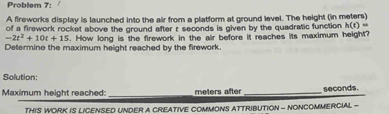 Solved: Problem 7: A fireworks display is launched into the air from a ...