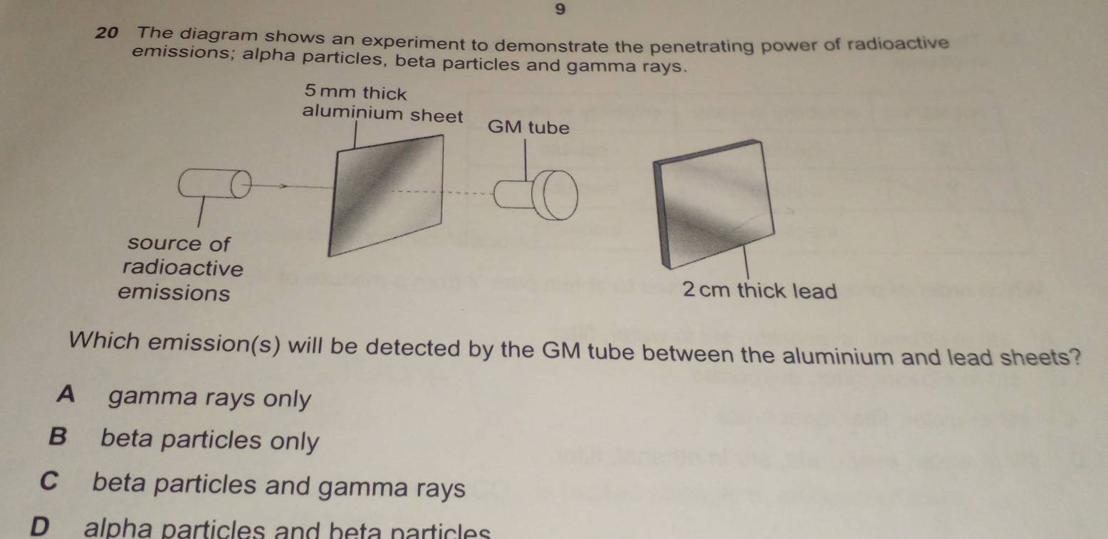 Solved: 9 20 The diagram shows an experiment to demonstrate the ...