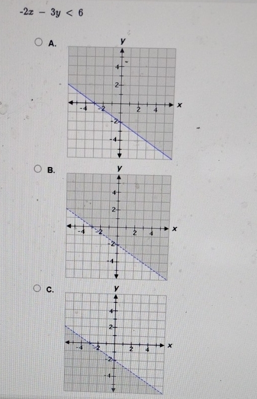 -2x-3y<6</tex> 
A. 
B. 
C.