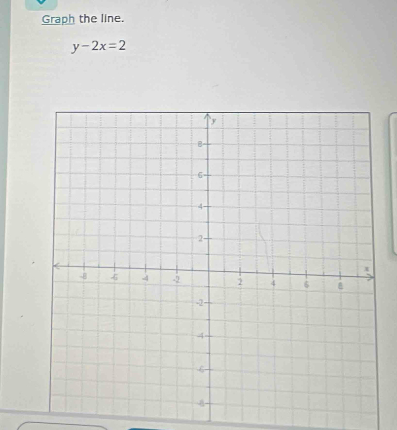 Graph the line.
y-2x=2