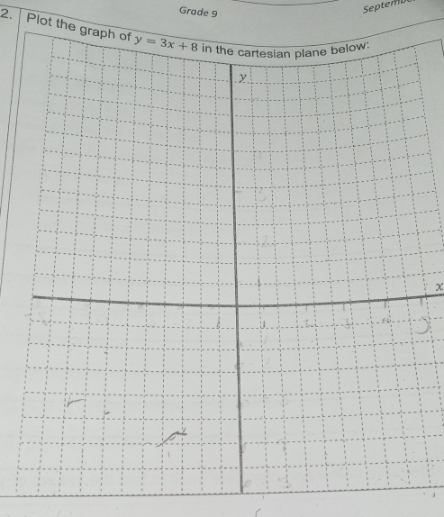 Grade 9
Septem  
2. |Plot the graph of
χ