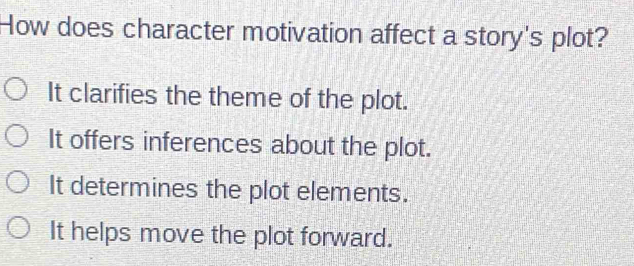 Solved: How does character motivation affect a story's plot? It ...