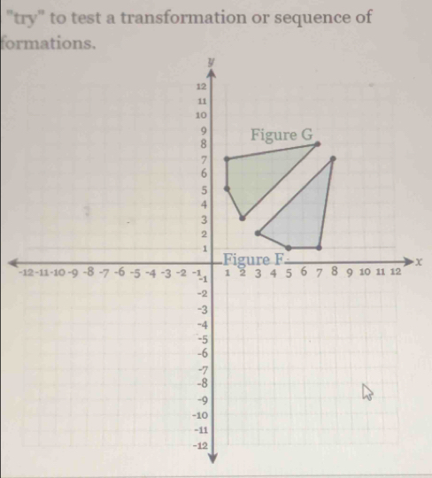 "try" to test a transformation or sequence of