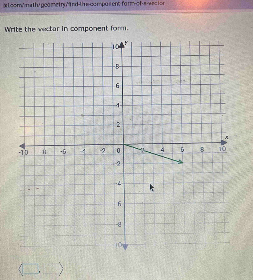 Write the vector in component form.