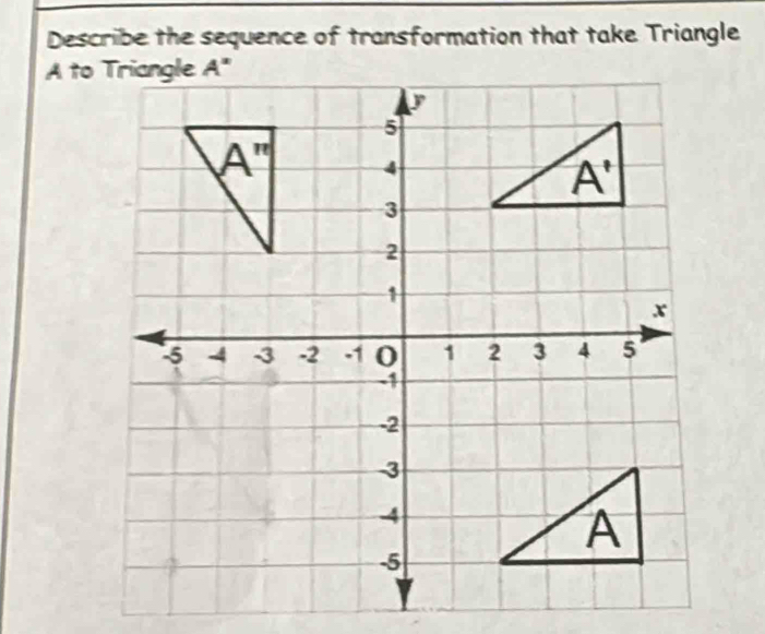 Describe the sequence of transformation that take Triangle