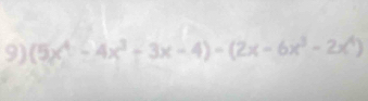 (5x-4x-3x-4)-(2x-6x-2x)