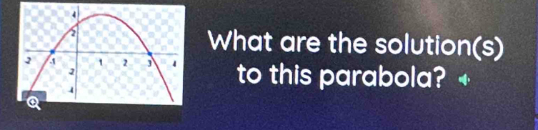 What are the solution(s) 
to this parabola?